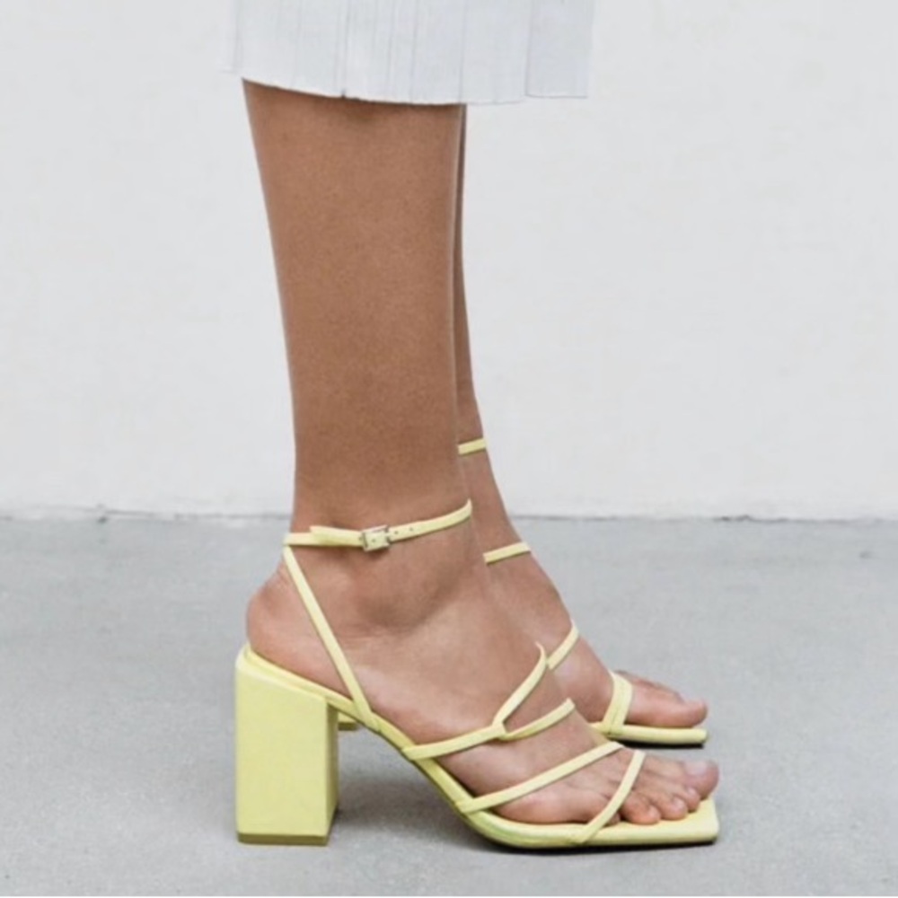 Zara Heeled Square Toe Ankle Strap Size 8(US) 39(EU) - Picture 4 of 4